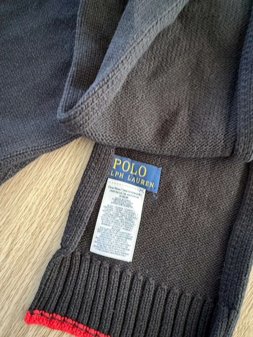 Polo by Ralph Lauren black and red Hat and Scarf Set Big Bear Ski size 8-20 kid